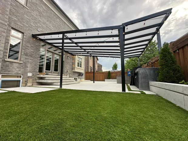 Patio pergola overlooking the garden